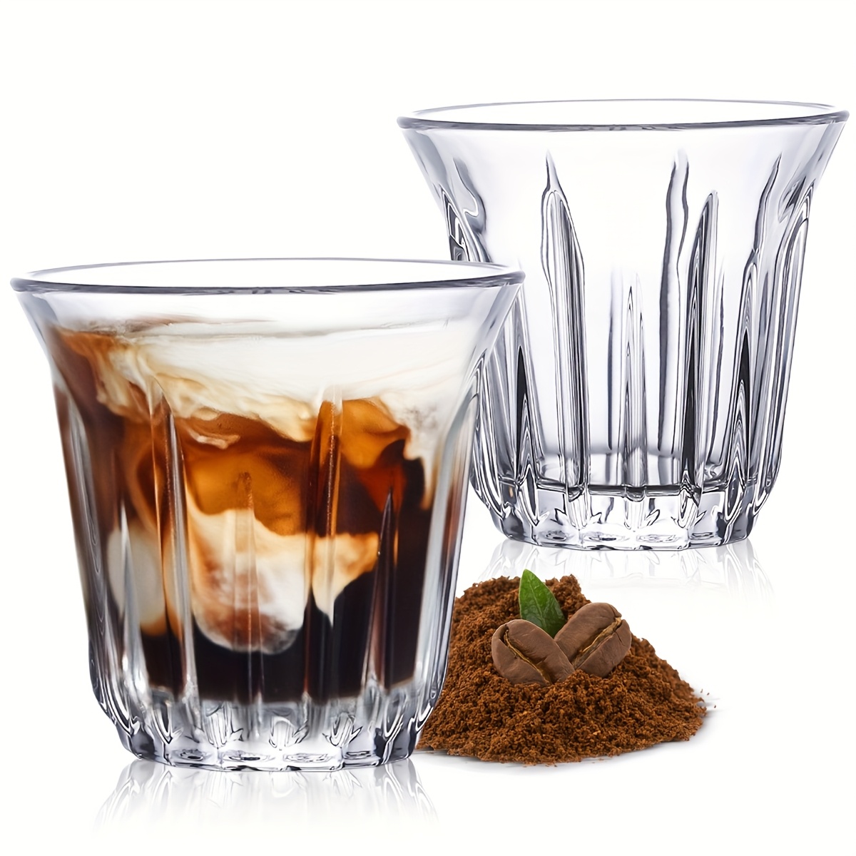 Kitchen Appliances Store - 2 Pack Espresso Cups, Clear Glass