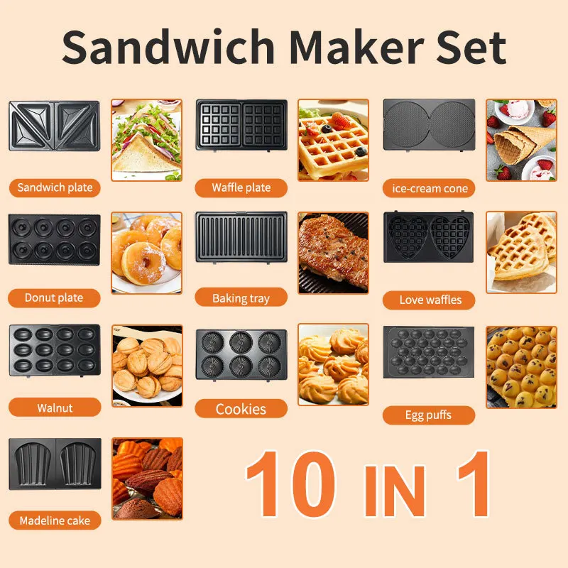 Donut Maker Mini - 220/110V Household Appliances 10 in 1