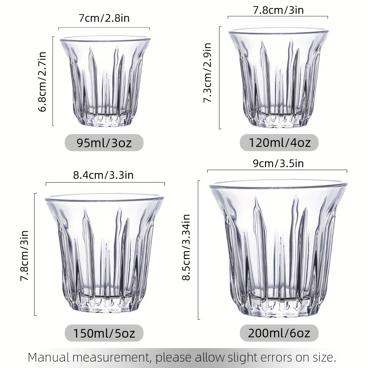 2 Pack Espresso Cups, Clear Gl - Kitchen Appliances Store recension och pris