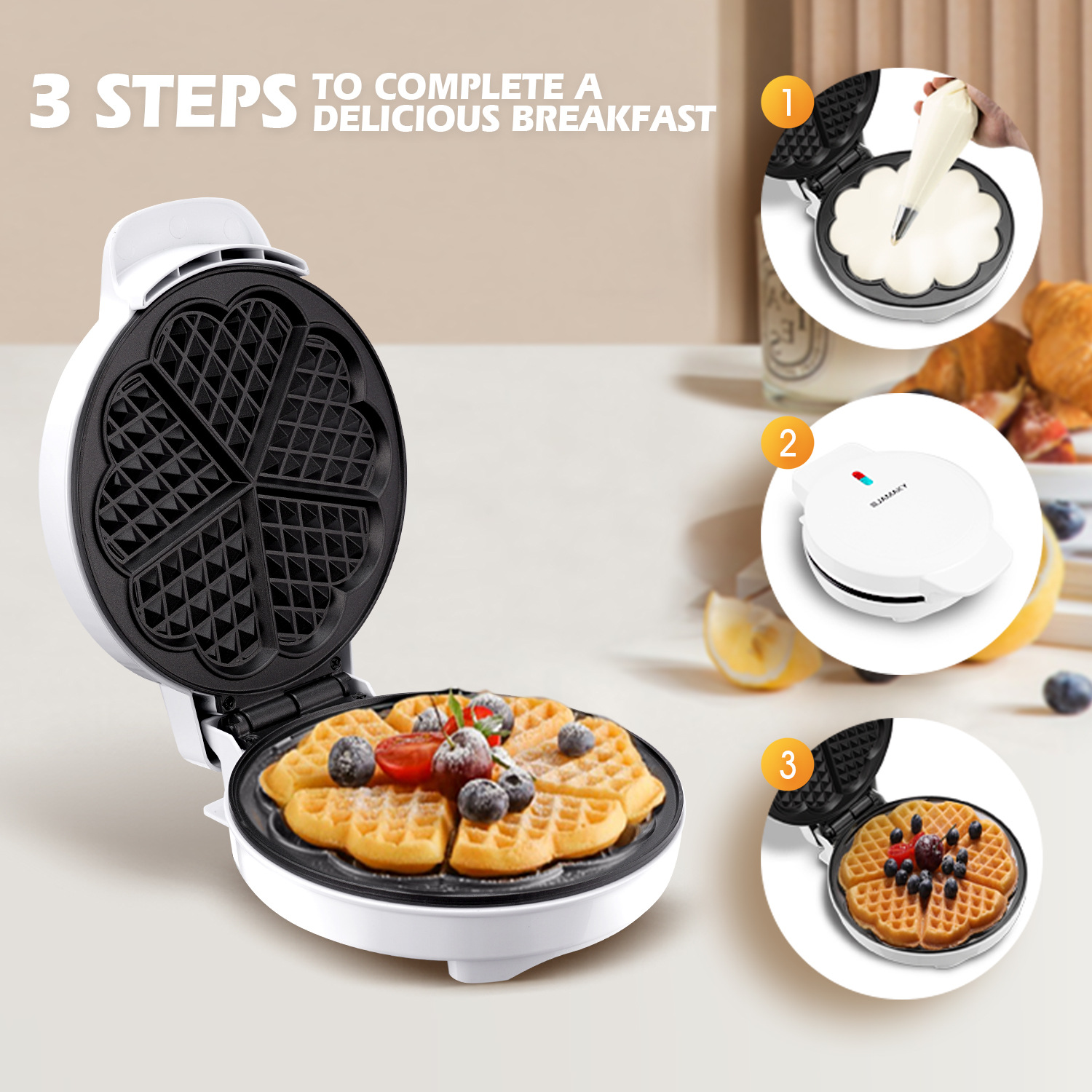Breakfast Waffle Molds Egg Cak - Donut Maker Mini recension och pris