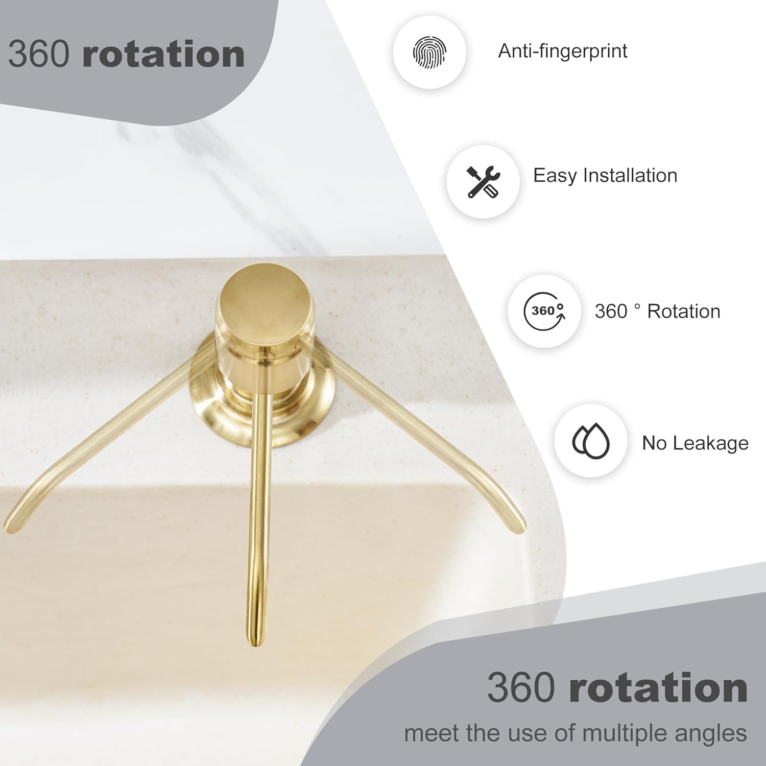 Brass Sink Soap Dispenser with - Kitchen Appliances Built In recension och pris